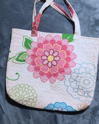 Borsa da mare in cotone a fiori