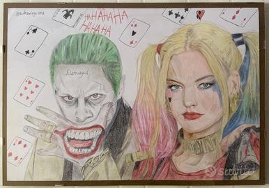 Quadretto / Dipinto Originale Harley Quinn & Joker
