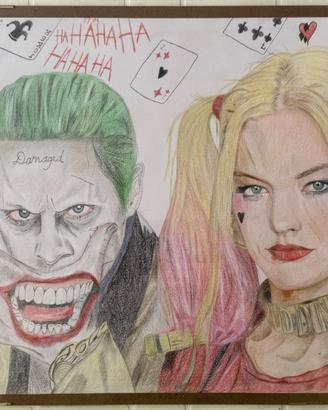 Quadretto / Dipinto Originale Harley Quinn & Joker