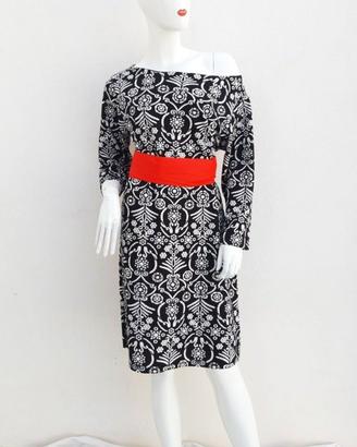 👗Abito bianco nero scollatura a barca .Bugatti