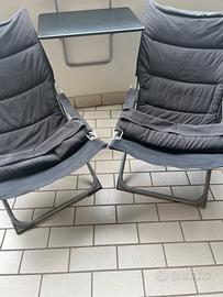 2 sdraio e tavolino da terrazzo e giardino