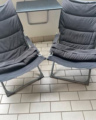 2 sdraio e tavolino da terrazzo e giardino