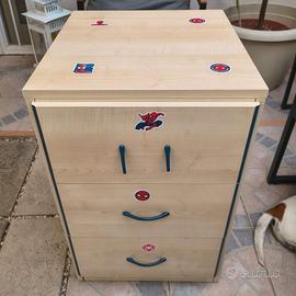 cassettiera baby spider-man legno manfredonia ikea