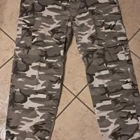 Pantalone militare mimetico grigio/nero/bianco