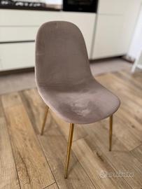 Set 4 sedie trapuntate color talpa