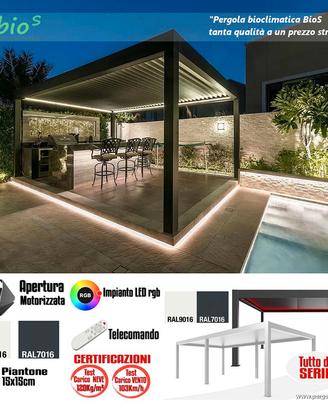 Pergola bioclimatica gazebo lamelle motorizzata