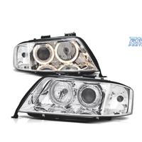 FARI PER AUDI A6 4B 97-01 ANGEL EYES FONDO CROMATO