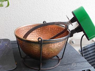 Paiolo in Rame per polenta con motore elettrico