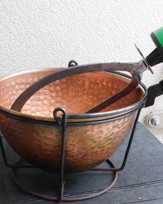 Paiolo in Rame per polenta con motore elettrico