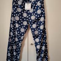 pantaloni Rubacuori blu fiori 