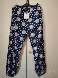 pantaloni Rubacuori blu fiori 