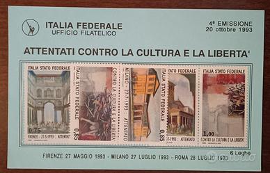 Francobolli Lega Nord "Attentati contro la cultura