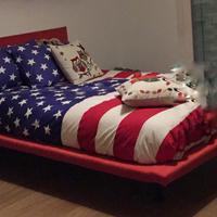 Letto con rete a doghe e testiera 1 piazza e mezza