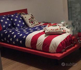 Letto con rete a doghe e testiera 1 piazza e mezza