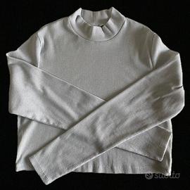 Maglia crop top a manica lunga di H&M in argento