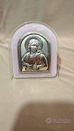 Quadretto sacro cuore di Gesù in argento