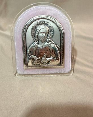 Quadretto sacro cuore di Gesù in argento