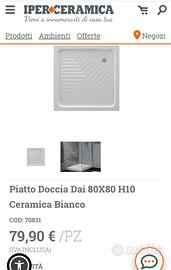 Piatto doccia 80x80