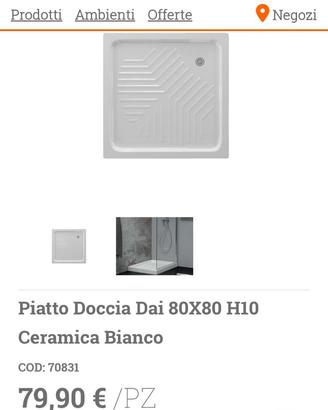 Piatto doccia 80x80