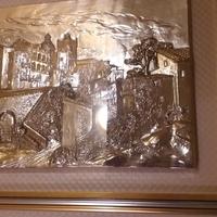 Quadro in argento con cornice in radica 72cm x 60c