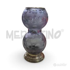 VASO ART DECO ANNI 50 BORDO ARG 800 VETRO SATINATO
