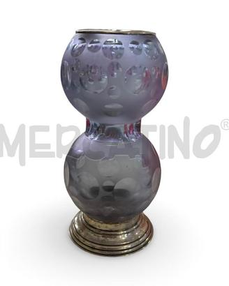 VASO ART DECO ANNI 50 BORDO ARG 800 VETRO SATINATO