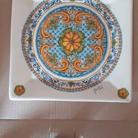 vassoio quadrato dipinto a mano