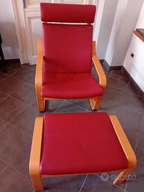 Poltrona Ikea con poggiapiedi