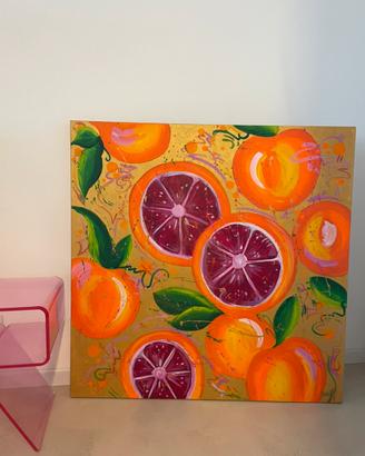 Quadro moderno Pop Art “Aranciata” 100x100