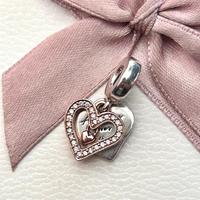 Charm pandora nuovo! Con pave, oro rosa e cuore or