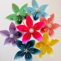 Fiori origami con strass