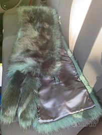 Stola in volpe ecologica verde