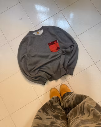 maglione carhatt s grigio originale