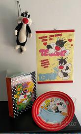 Gatto Silvestro, Looney Tunes, 4 Pezzi, Vintage