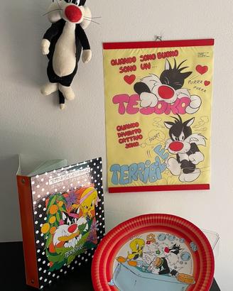 Gatto Silvestro, Looney Tunes, 4 Pezzi, Vintage