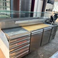 Banco pizza refrigerato - acciaio inox