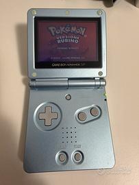 Gameboy advance sp azzurro 001 + Pokemon Rubino
