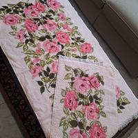 set asciugamani bagno fiori 