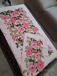 set asciugamani bagno fiori 