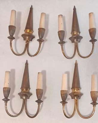 set applique ottone vintage anni'50 modernariato