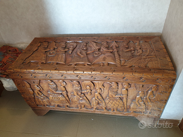 Baule cassapanca ebano afara/igoin nigeria