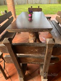 Set di mobili da giardino in legno massiccio