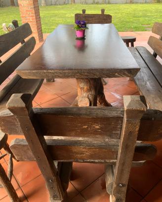 Set di mobili da giardino in legno massiccio