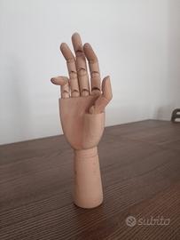 Manichino mano snodabile in legno 18 cm