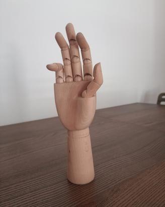 Manichino mano snodabile in legno 18 cm