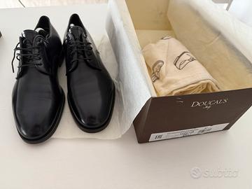 Scarpe Doucal’s Derby Blu – Pelle di vitello