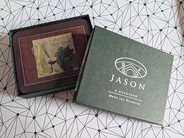 Set 6 sottobicchieri tema vino, Jason Coasters – c