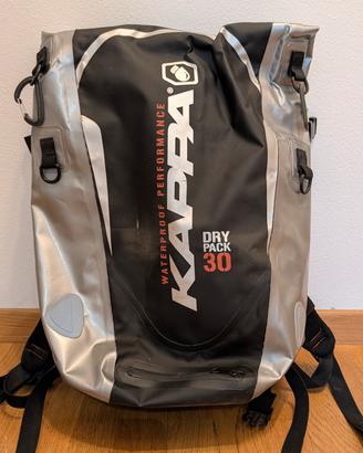 Kappa Waterproof Rucksack 30L Black Silver