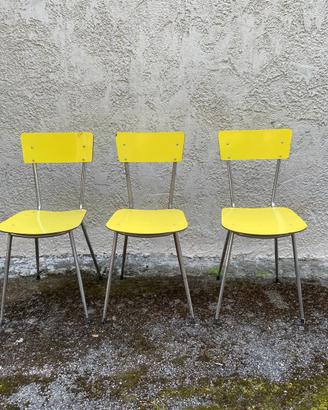 SEDIE VINTAGE IN FORMICA GIALLA