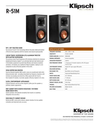 Diffusori acustici Klipsch R-51M